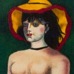 Donna con cappello giallo