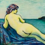 Ragazza nuda sulla spiaggia