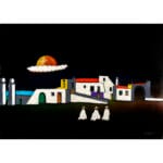 Paesaggio con pretini bianchi e luna rossa - immagine 2