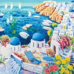 Un angolo di relax per ammirare Santorini